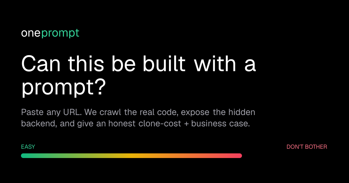 Show HN: Paste a URL, get an honest answer to "can I build this with a prompt?"